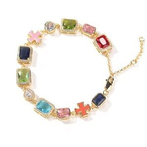 Elegant Multicolor Gemstone Bracelet 7inch